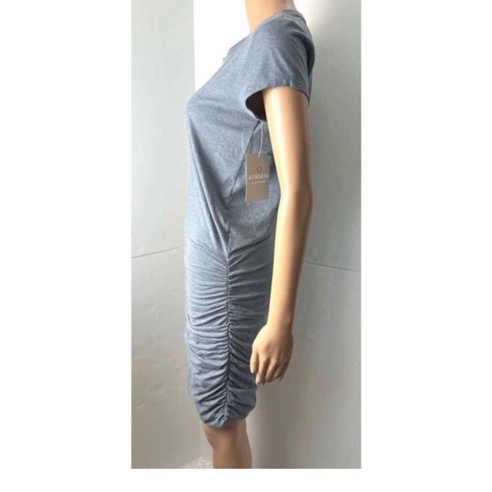 Athleta Topanga Gray Ruched Side T Shirt Dress Athleisure Casual Size S - Picture 5 of 8